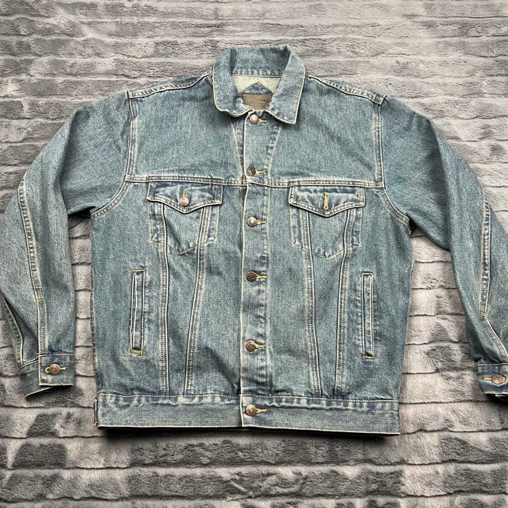 Austin Clothing Co Mens Small Denim Jacket Medium Wash Cotton Trucker RN 098223